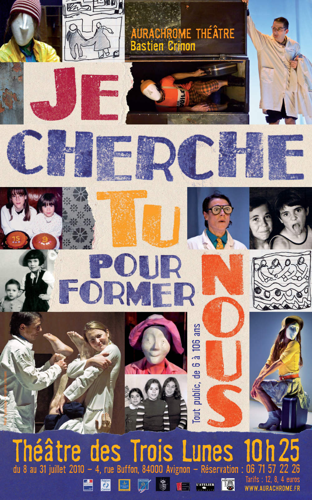 Aurélie Vilette © LesCrayons.net - Affiche du spectacle "Je cherche tu pour former nous", Aurachrome théâtre